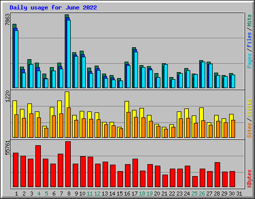 Daily usage for June 2022