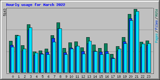 Hourly usage for March 2022
